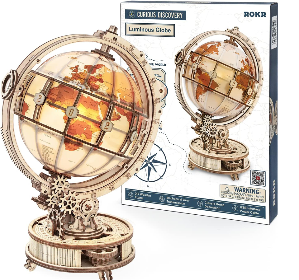 Luminous Globe-Mechanical Wooden Puzzle-Robotime--