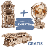 3D Puzzel: Expert Set - Gratis Brandweerwagen Mechanische Houten Puzzel -MagicHolz