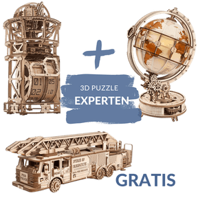 3D Puzzel: Expert Set - Gratis Brandweerwagen Mechanische Houten Puzzel -MagicHolz