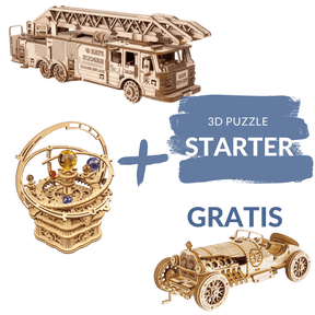 3D Puzzel: Startersset - Gratis Grand Prix Auto Mechanische Houten Puzzel -MagicHolz