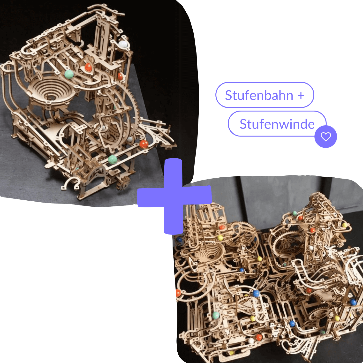 Circuit à niveaux + treuil à niveaux-Puzzle mécanique en bois-Ugears--