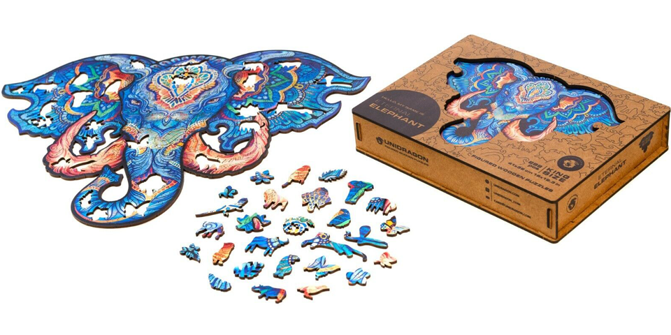Puzzle en bois de 12 pièces - Puzzles - Animal-Eléphant