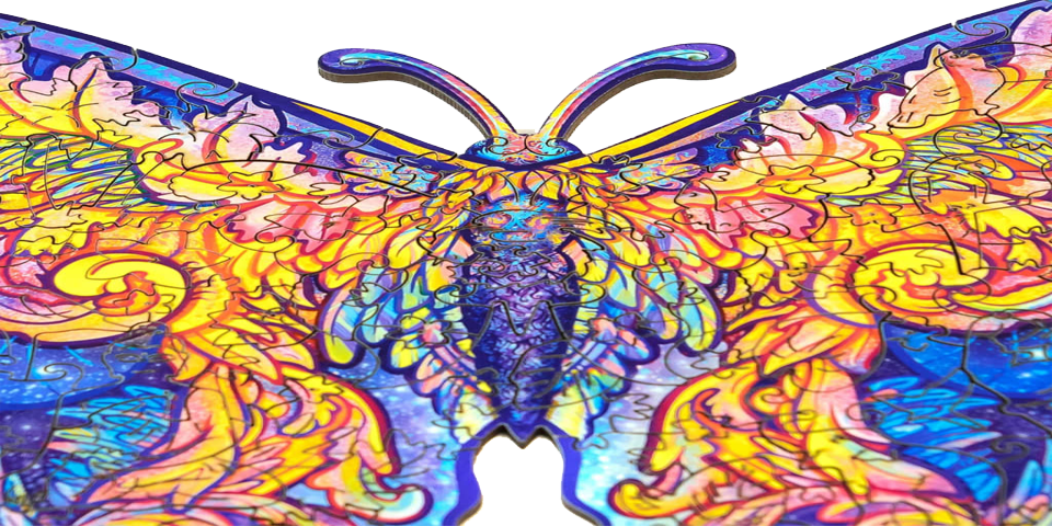 Intergalactische Vlinder Houten Puzzel Unidragon--