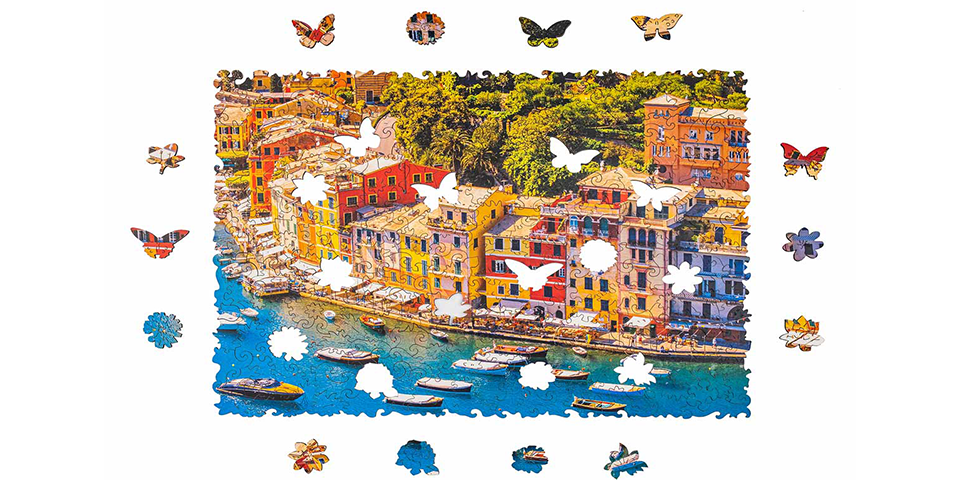 Italienische Riviera-Holzpuzzle-Unidragon--