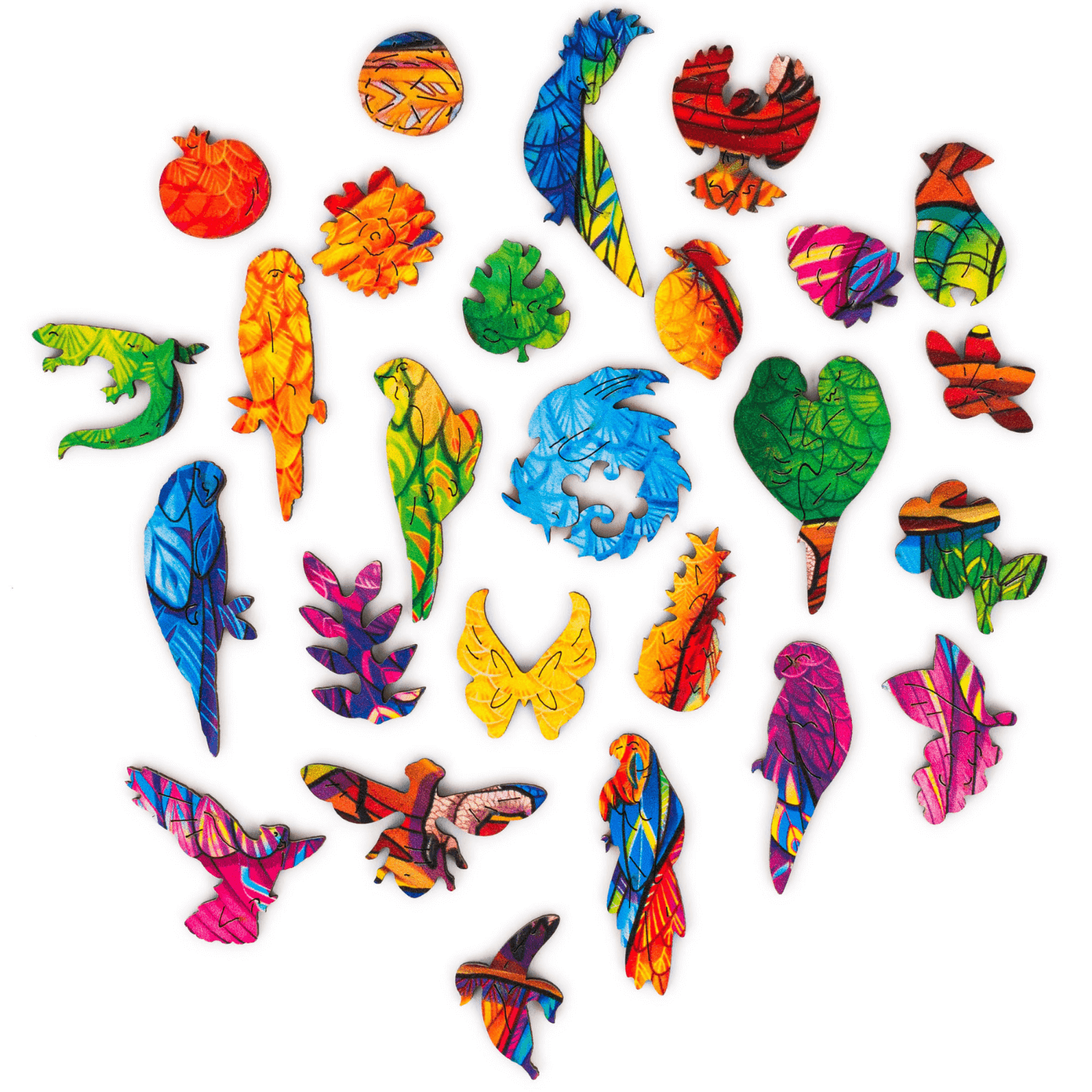 Playful parrots wooden puzzle Unidragon--