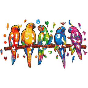 Playful parrots wooden puzzle Unidragon--