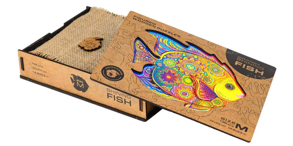 Leuchtender Fisch-Holzpuzzle-Unidragon--
