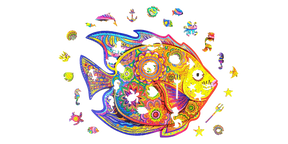 Bright fish wooden puzzle Unidragon--