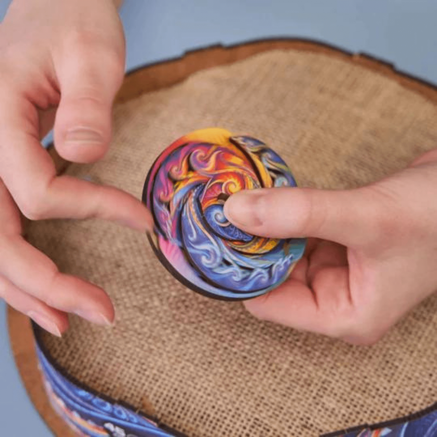 Mandala Puzzle | Spiral Incarnation Wooden Puzzle Unidragon--