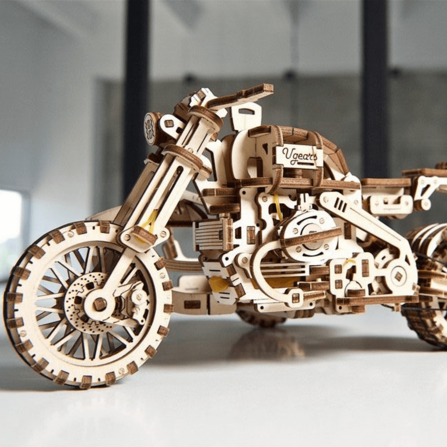 Motorcycle Scrambler UGR-10-Mechanical Wooden Puzzle-Ugears--