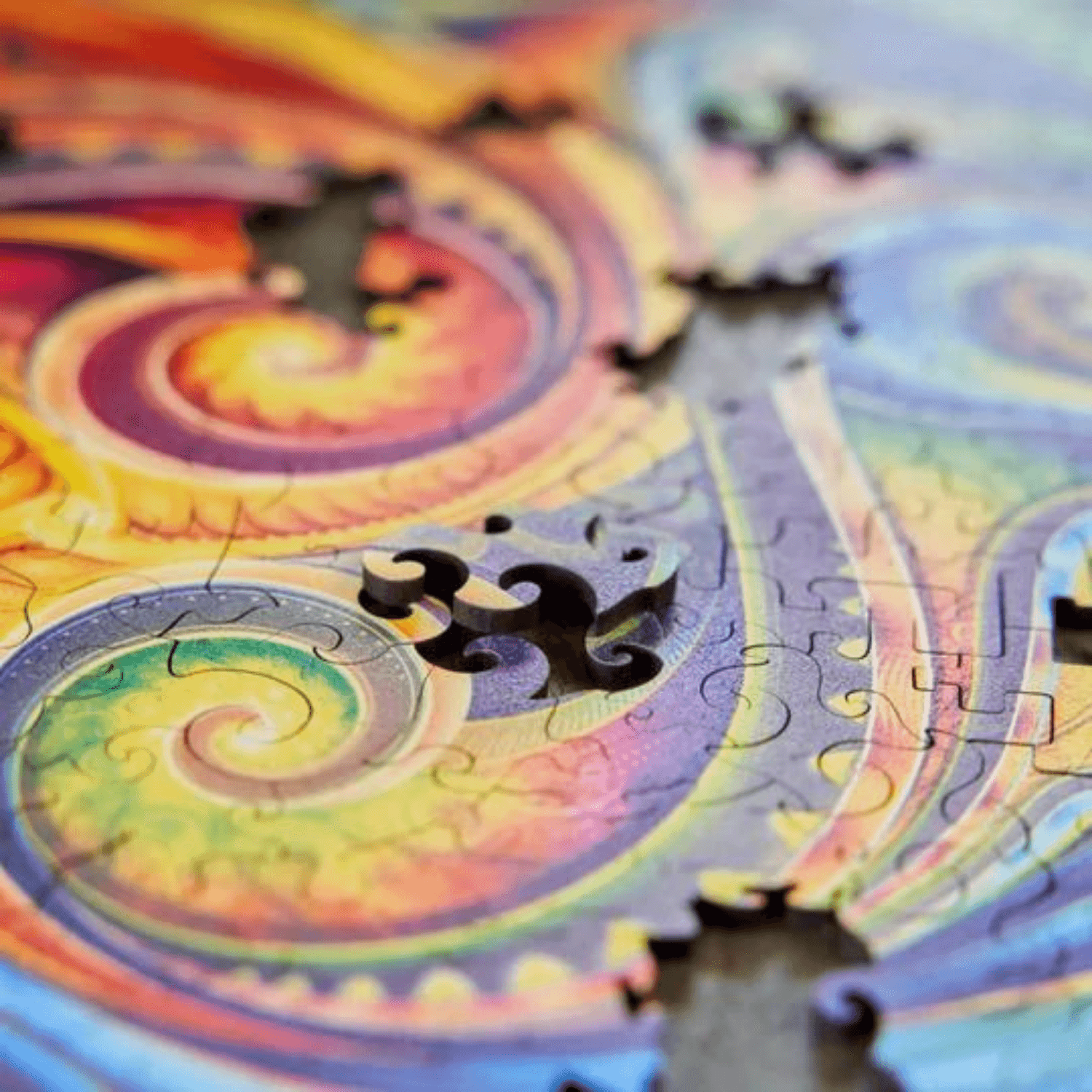 Mandala puzzel | Spiraal Incarnatie Houten puzzel-Unidragon--