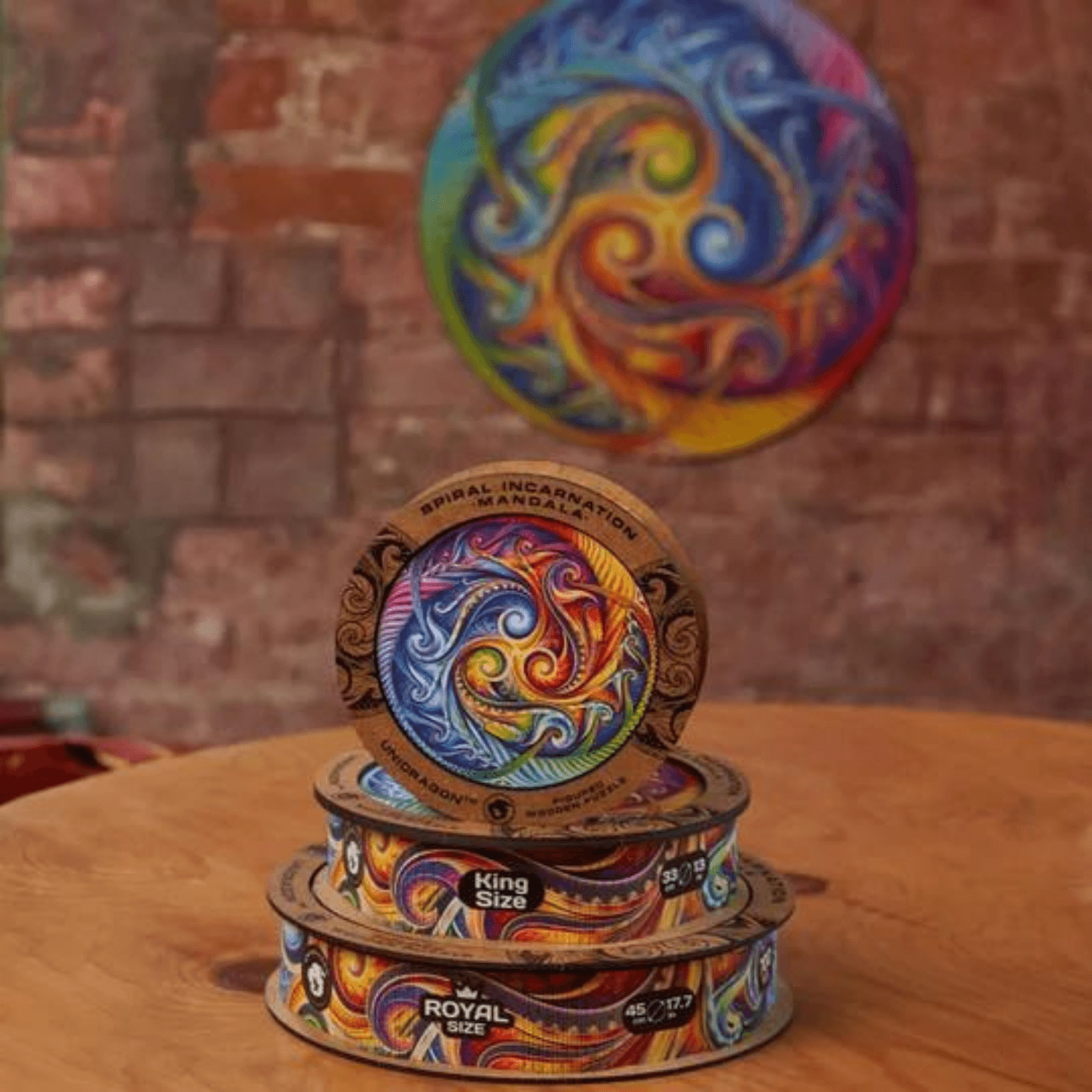 Mandala Puzzle | Spiral Incarnation Wooden Puzzle Unidragon--