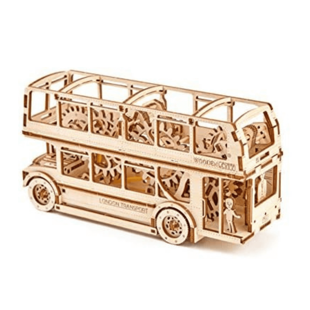 Londen Bus-Mechanische Houten Puzzel-HoutenStad-
