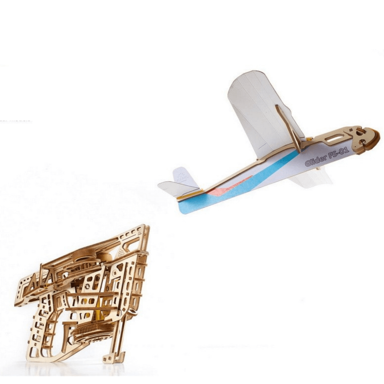 Airplane Starter Mechanical Wooden Puzzle Ugears--