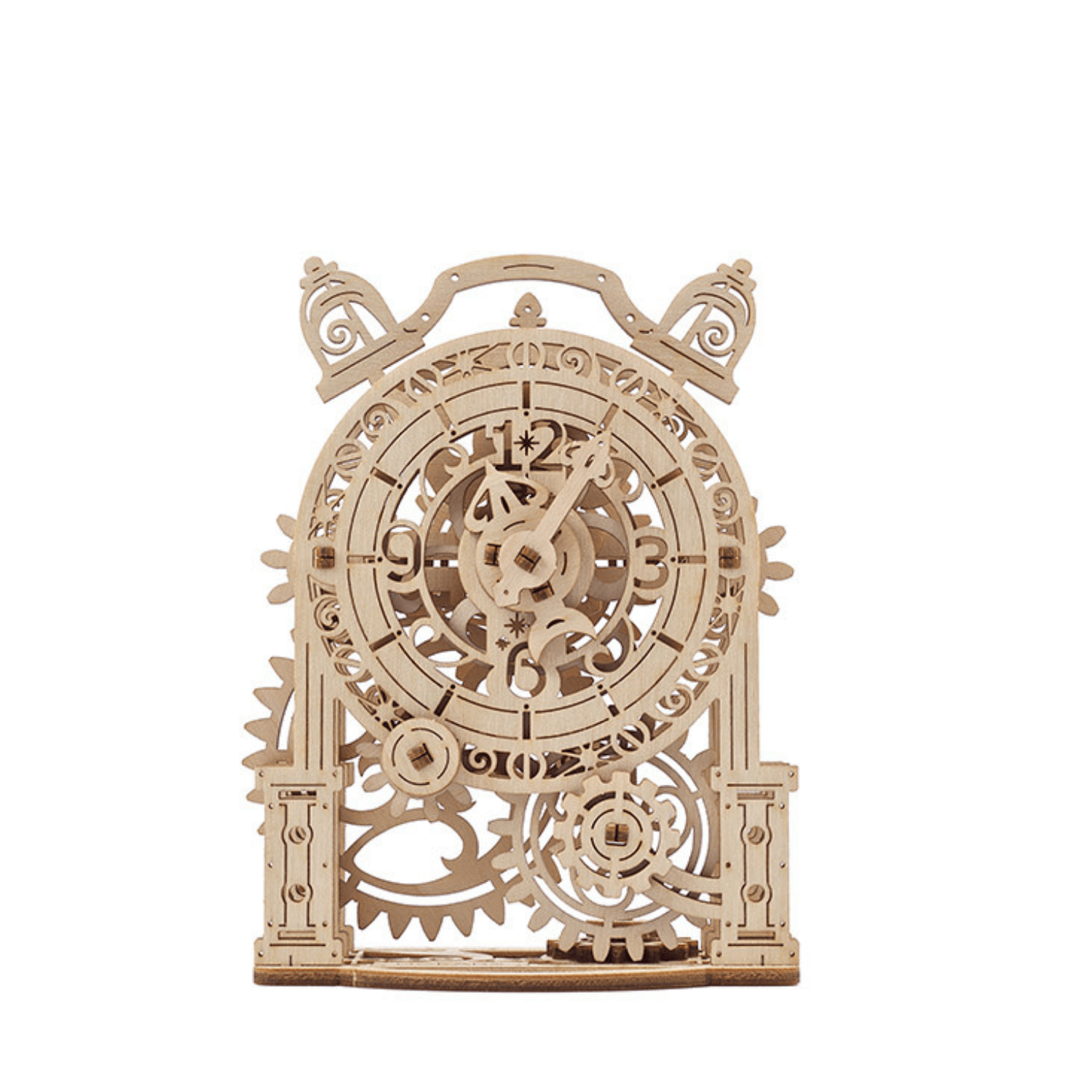 Vintage Alarm Clock Mechanical Wooden Puzzle Ugears--