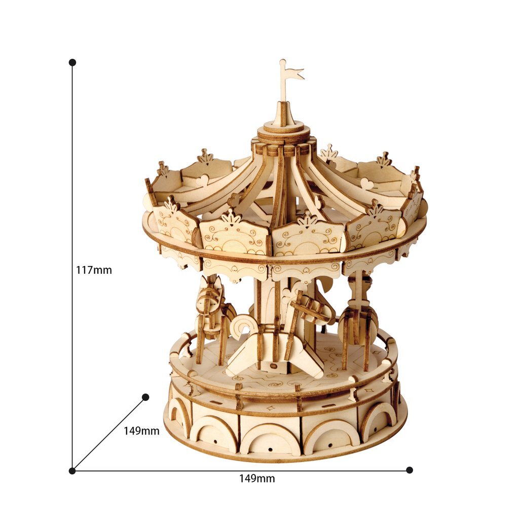 Karussell aus Holz als Puzzle-3D Puzzle-Robotime--