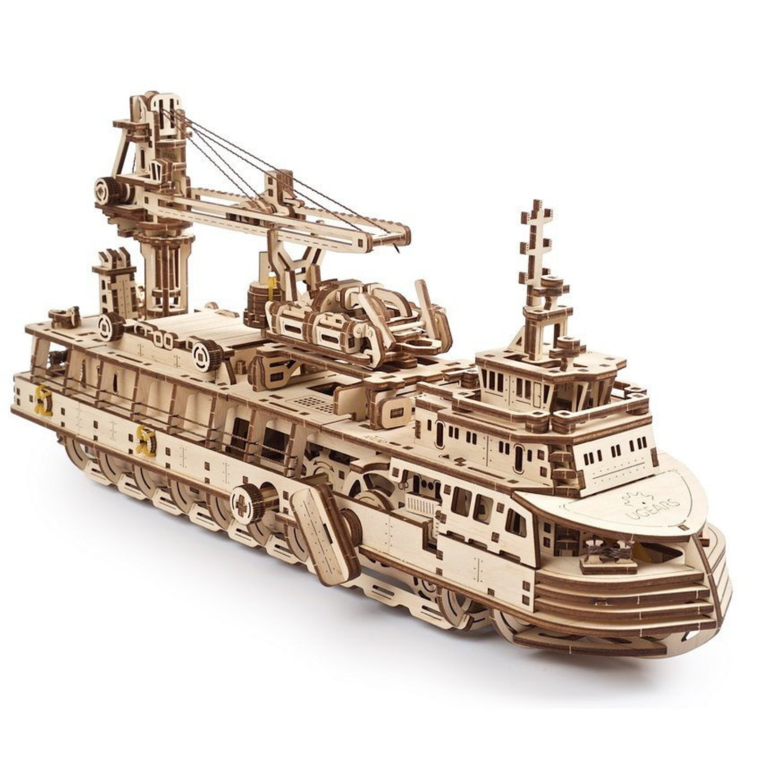 Research Ship Mechanical Wooden Puzzle Ugears--