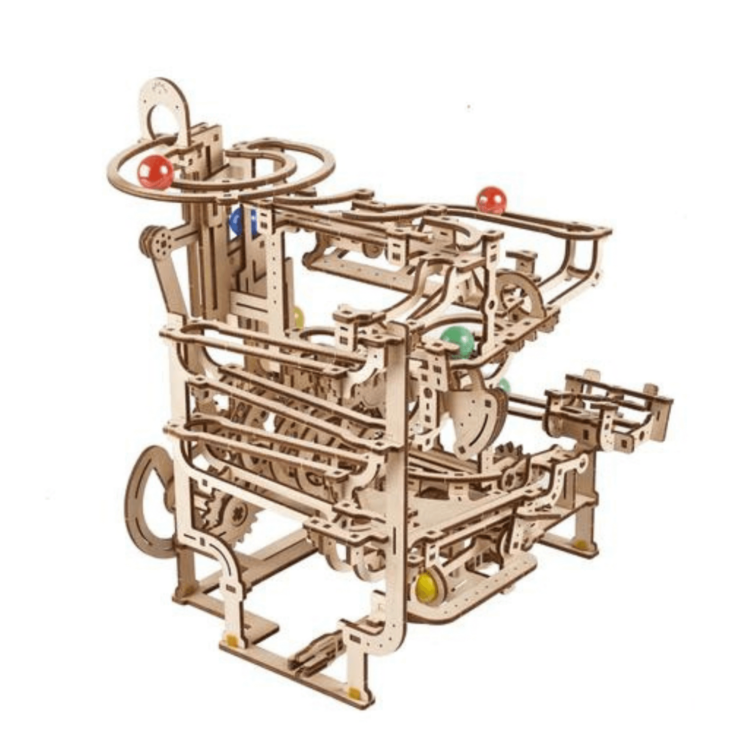 Piste à billes avec treuil à étages-Puzzle mécanique en bois-Ugears--