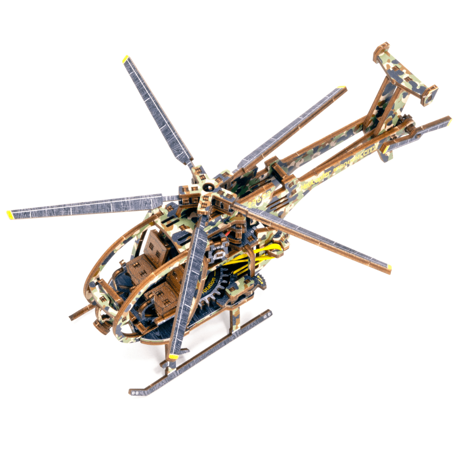 Helicopter | Limited Edition-Mechanical Wooden Puzzle-WoodenCity--