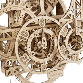 Aero Wall Clock With Pendulum Mechanical Wooden Puzzle Ugears--