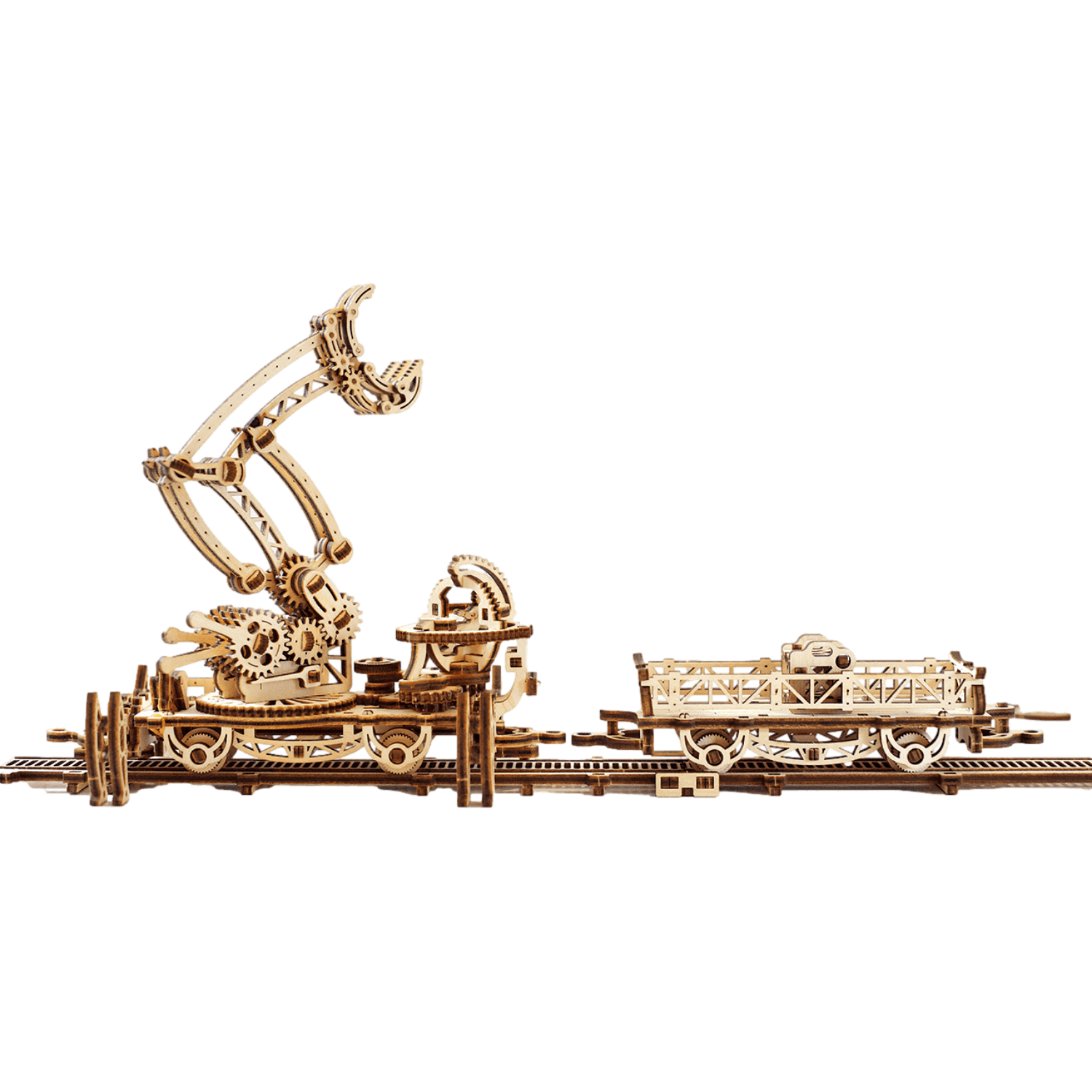 Rail Rotary Crane Mechanical Wooden Puzzle Ugears--