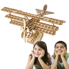 Flugzeug Dreidecker-3D Puzzle-Robotime--