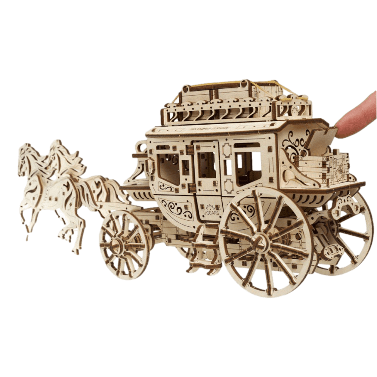 Stagecoach Mechanical Wooden Puzzle Ugears--