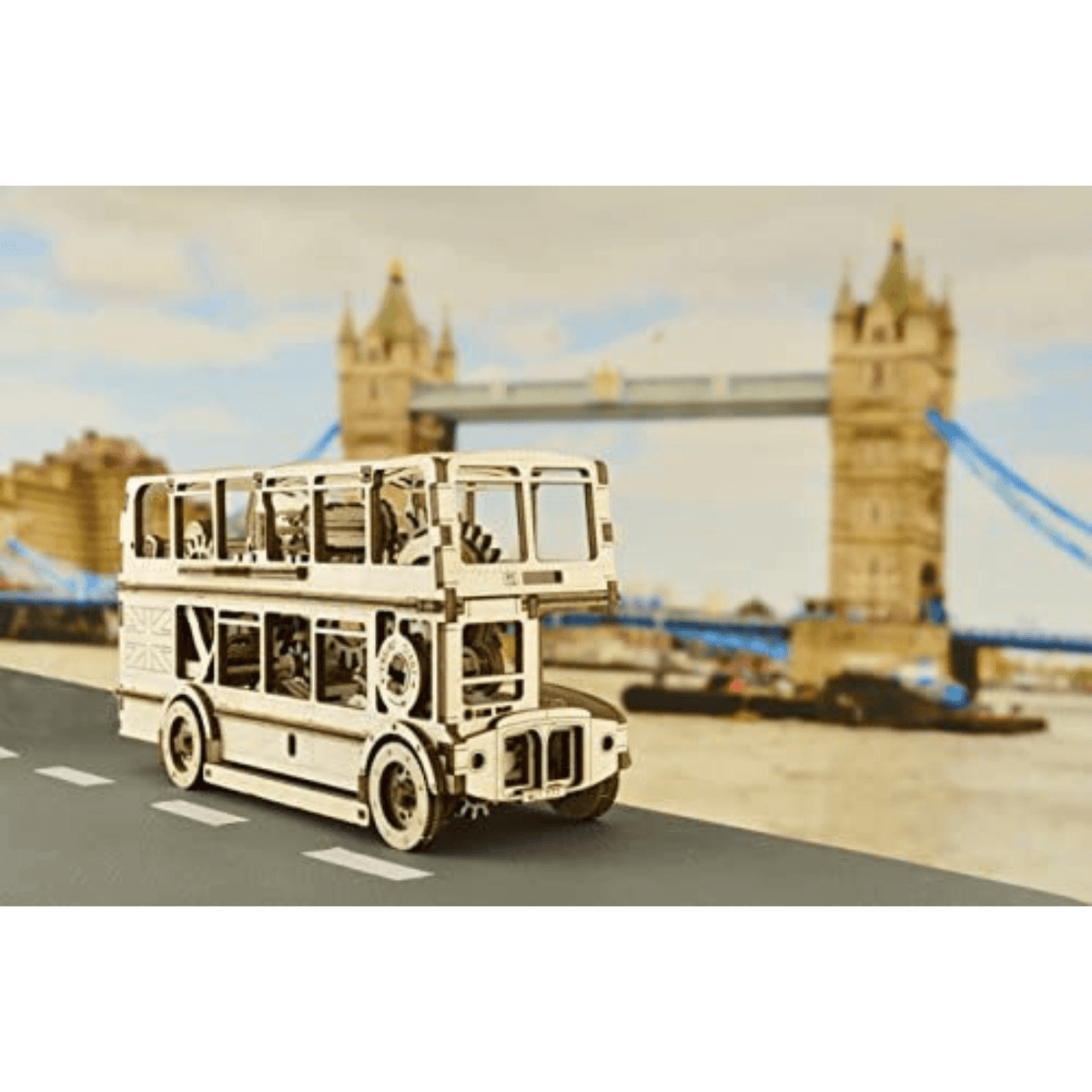 Londen Bus-Mechanische Houten Puzzel-HoutenStad-