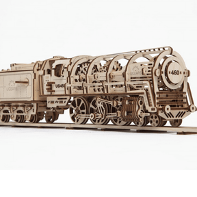 Dampflokomotive mit Tender-Mechanisches Holzpuzzle-Ugears--