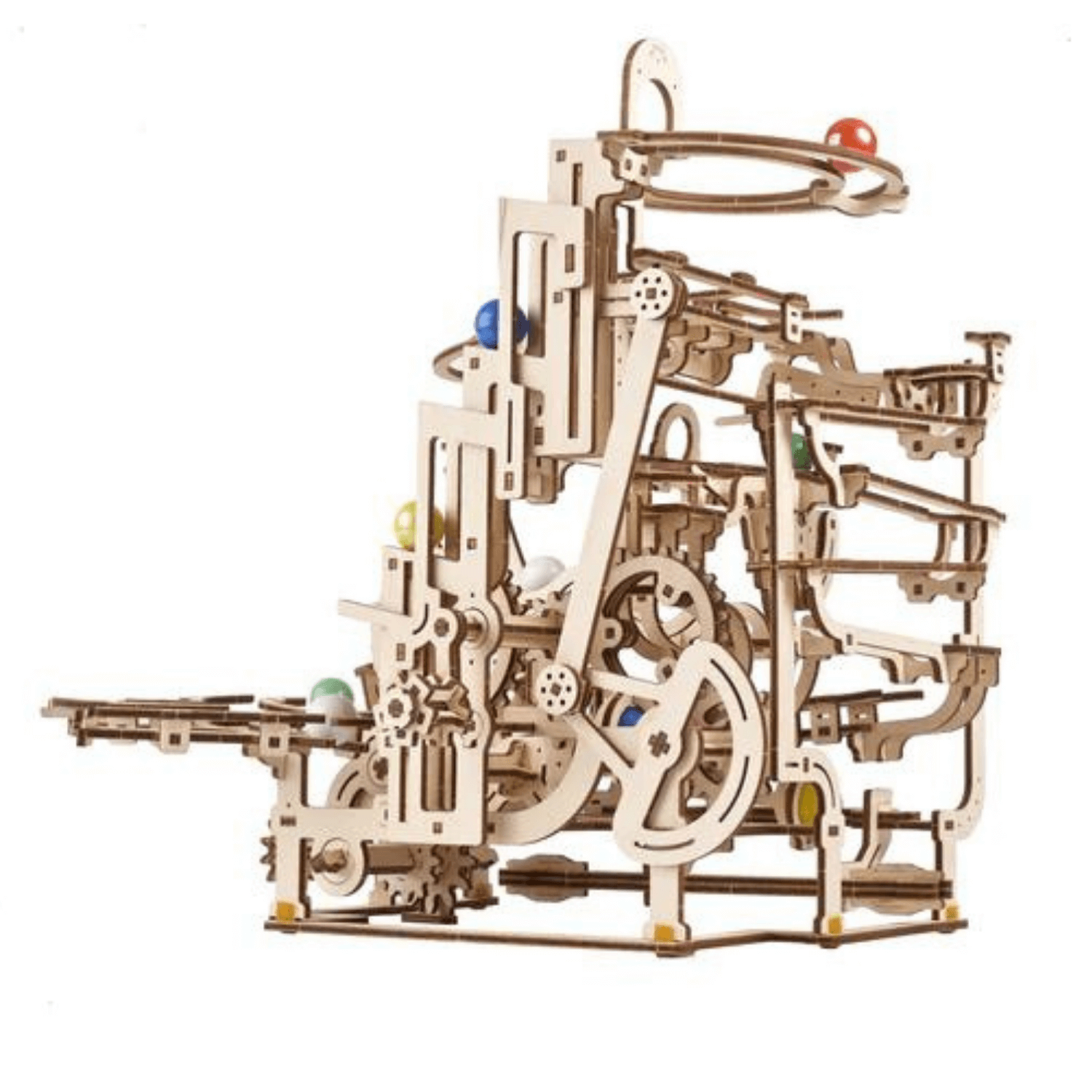 Piste à billes avec treuil à étages-Puzzle mécanique en bois-Ugears--