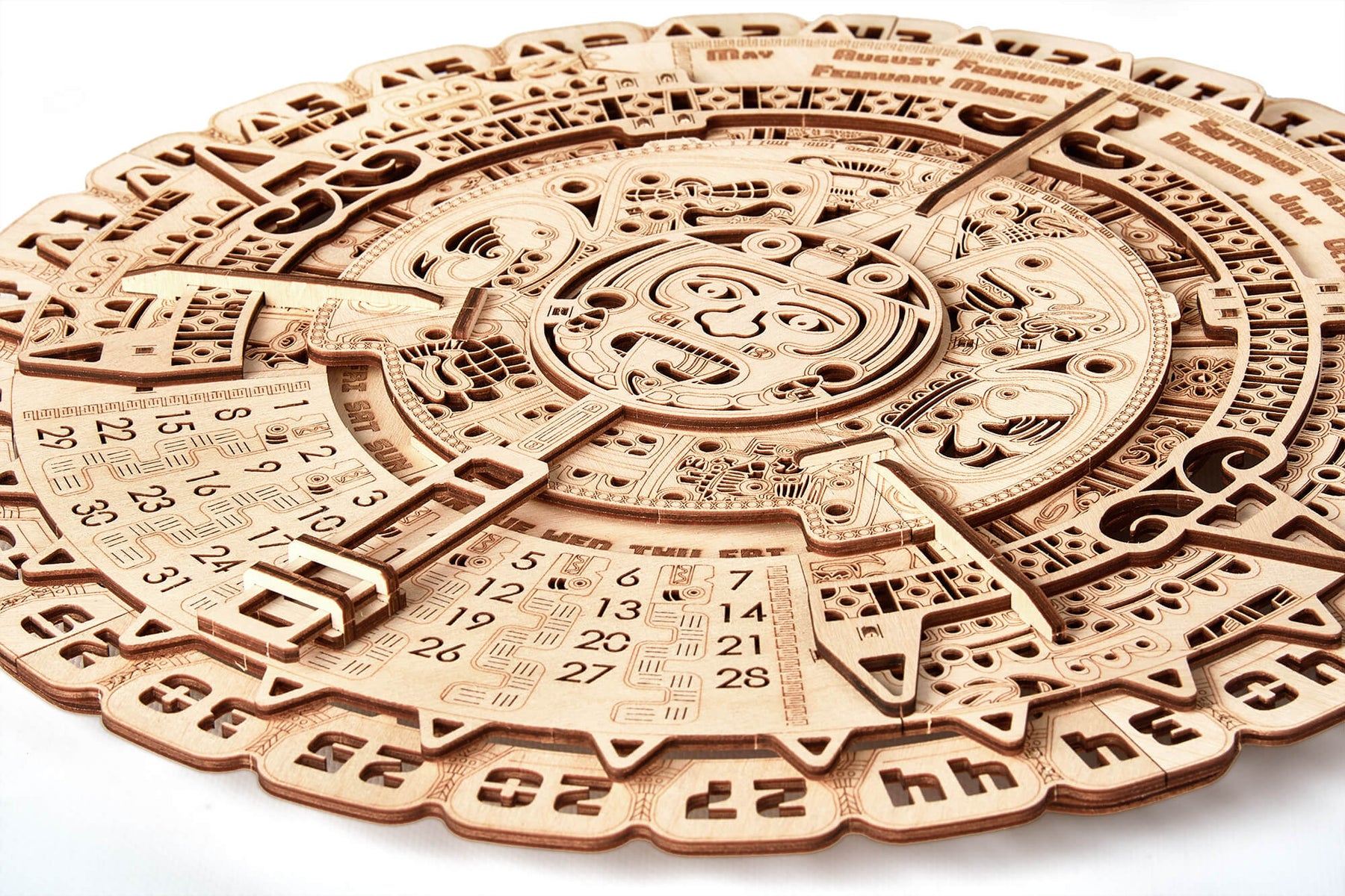 Calendrier Maya-Puzzle mécanique en bois-WoodTrick--