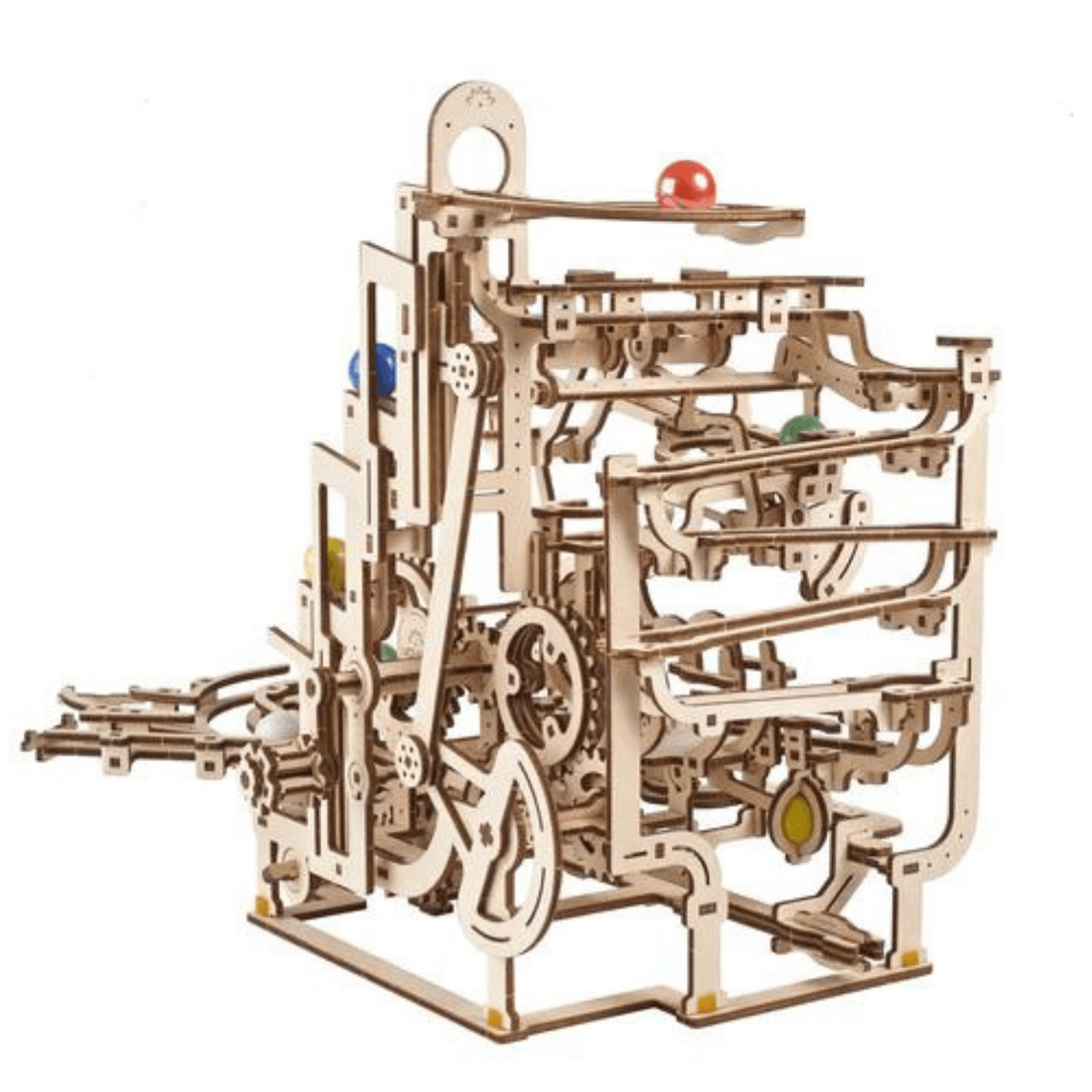 Piste à billes avec treuil à étages-Puzzle mécanique en bois-Ugears--