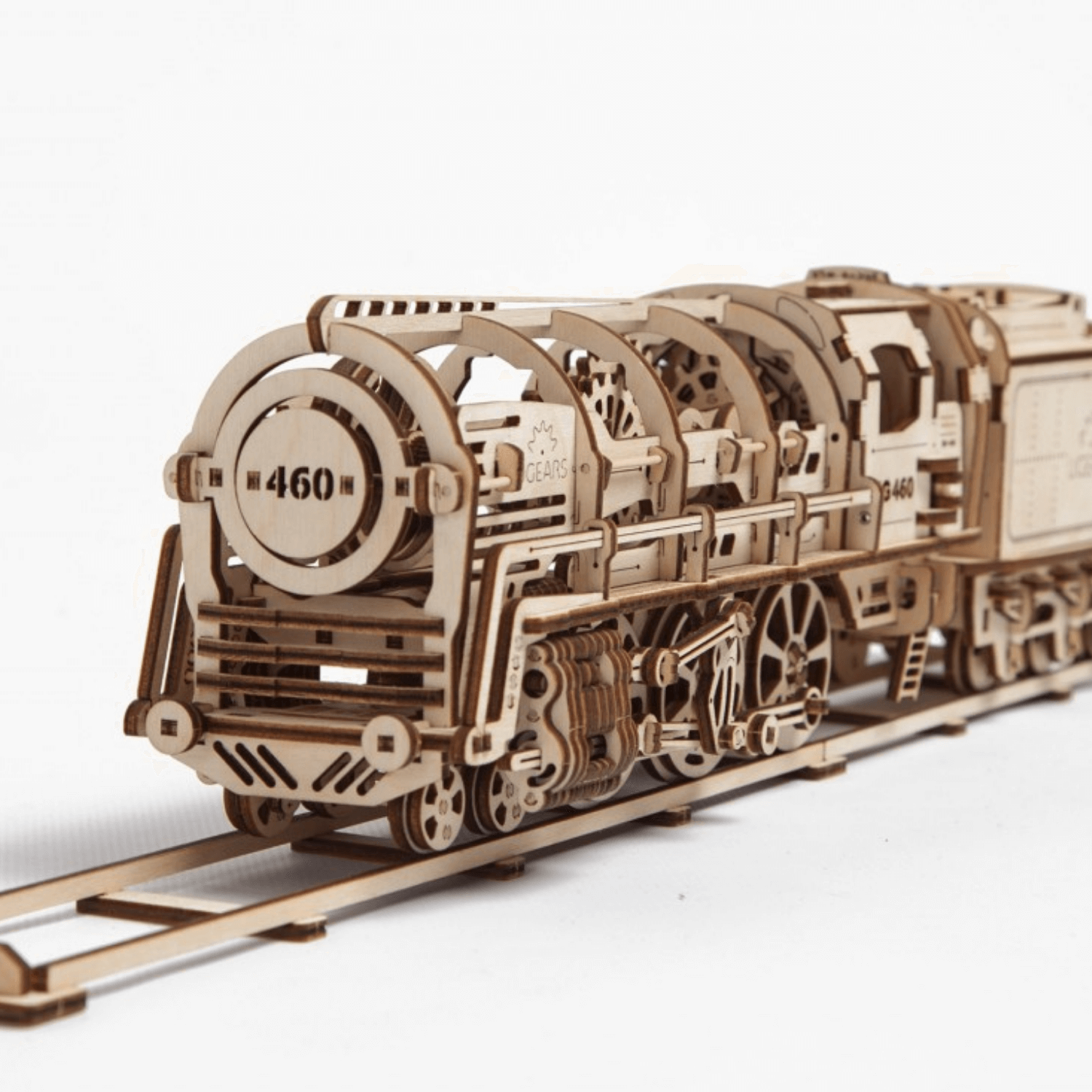 Dampflokomotive mit Tender-Mechanisches Holzpuzzle-Ugears--