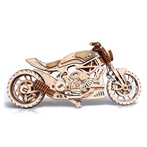 Puzzle mécanique en bois pour moto-WoodTrick--