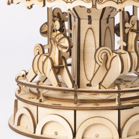 Wooden carousel as a puzzle-3D Puzzle-Robotime--