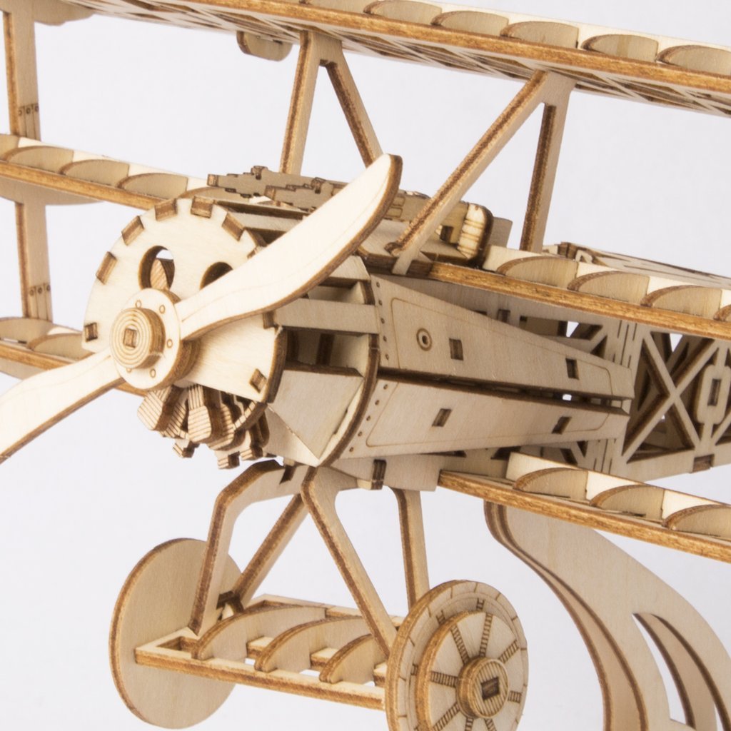 Vliegtuig Triplane-3D Puzzle-Robotime--