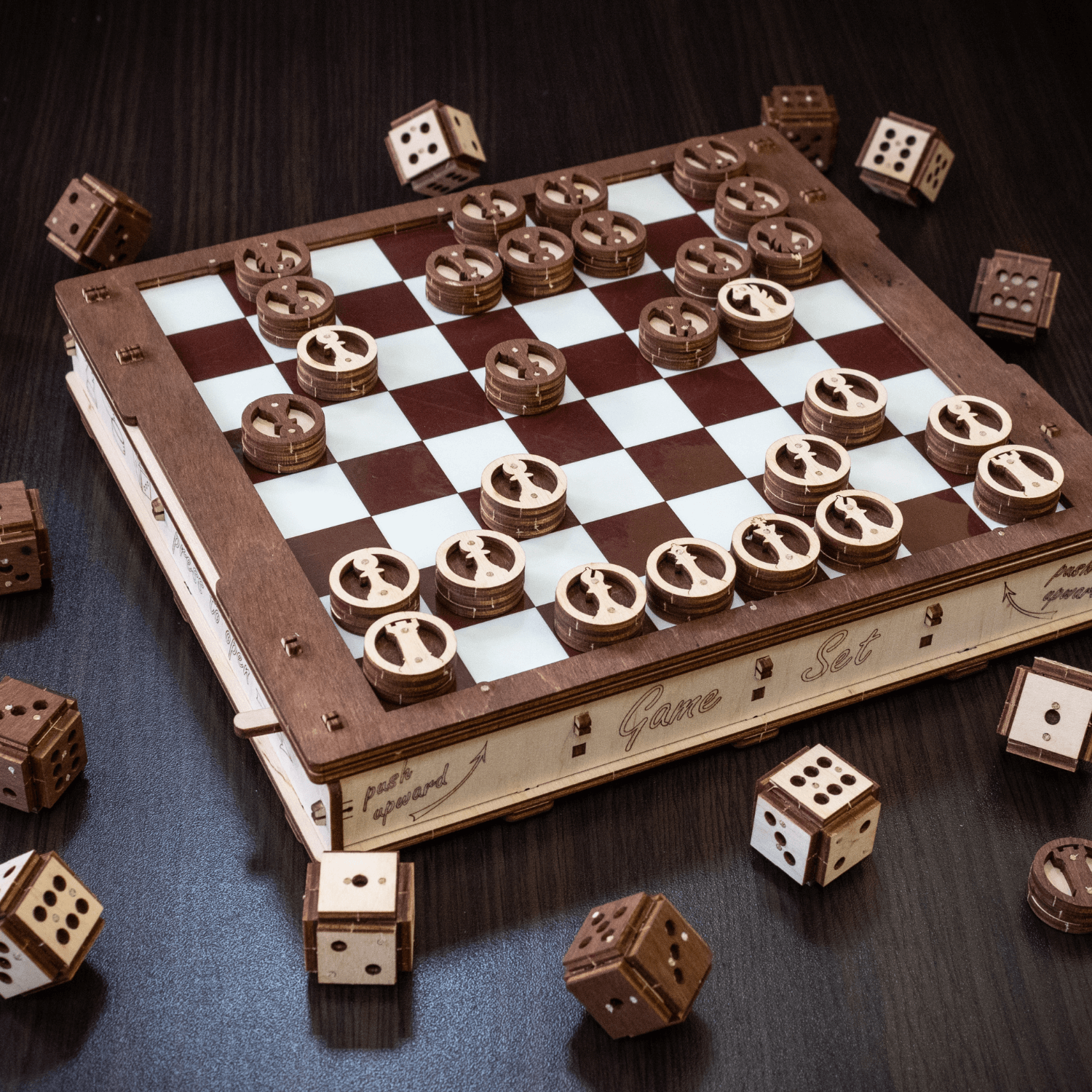 Game Set-Mechanical Wooden Puzzle-Eco-Wood-Art--