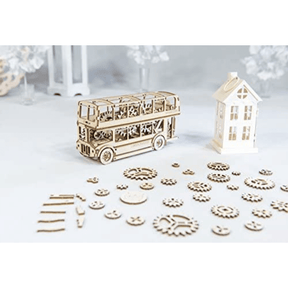 London Bus-Mechanical Wooden Puzzle-WoodenCity--
