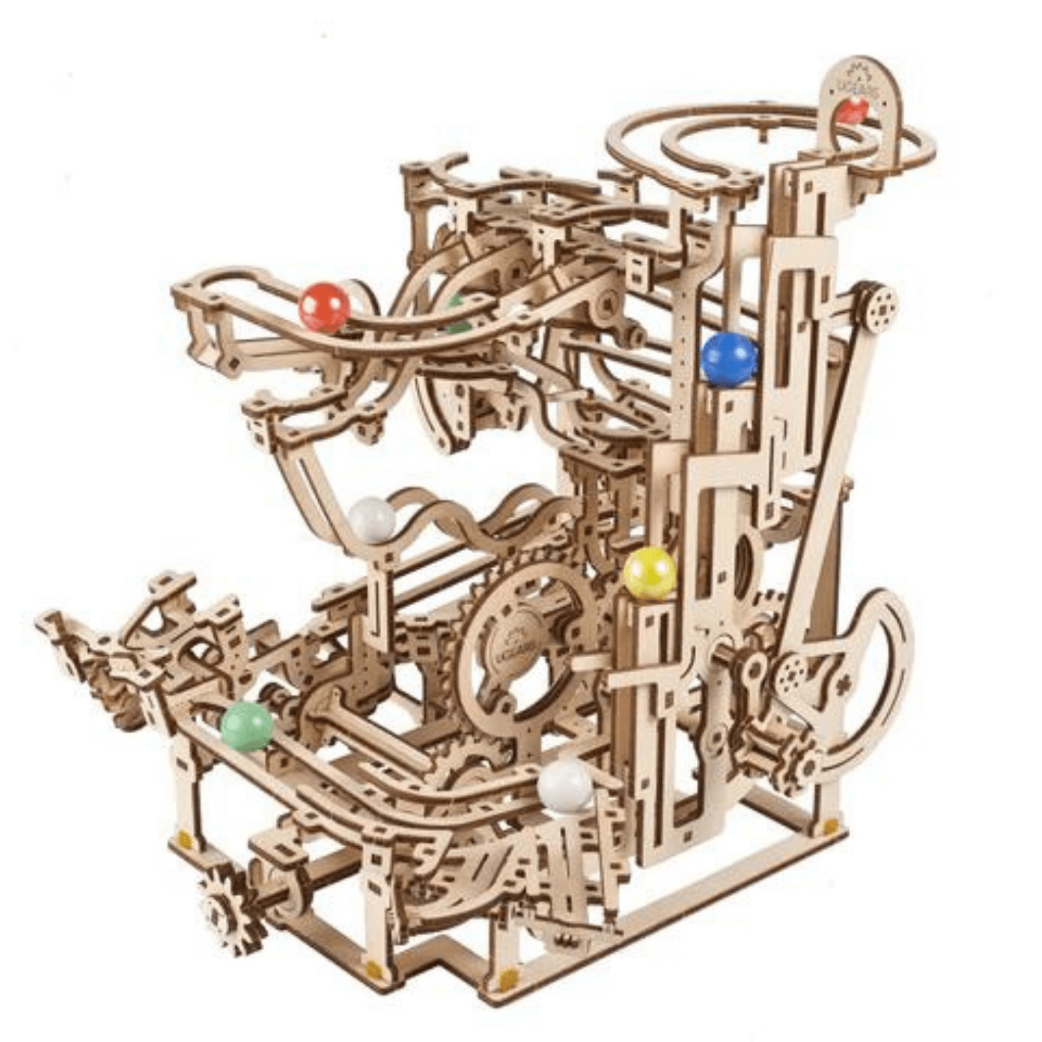 Marble Run With Stepped Winch Mechanical Wooden Puzzle Ugears--