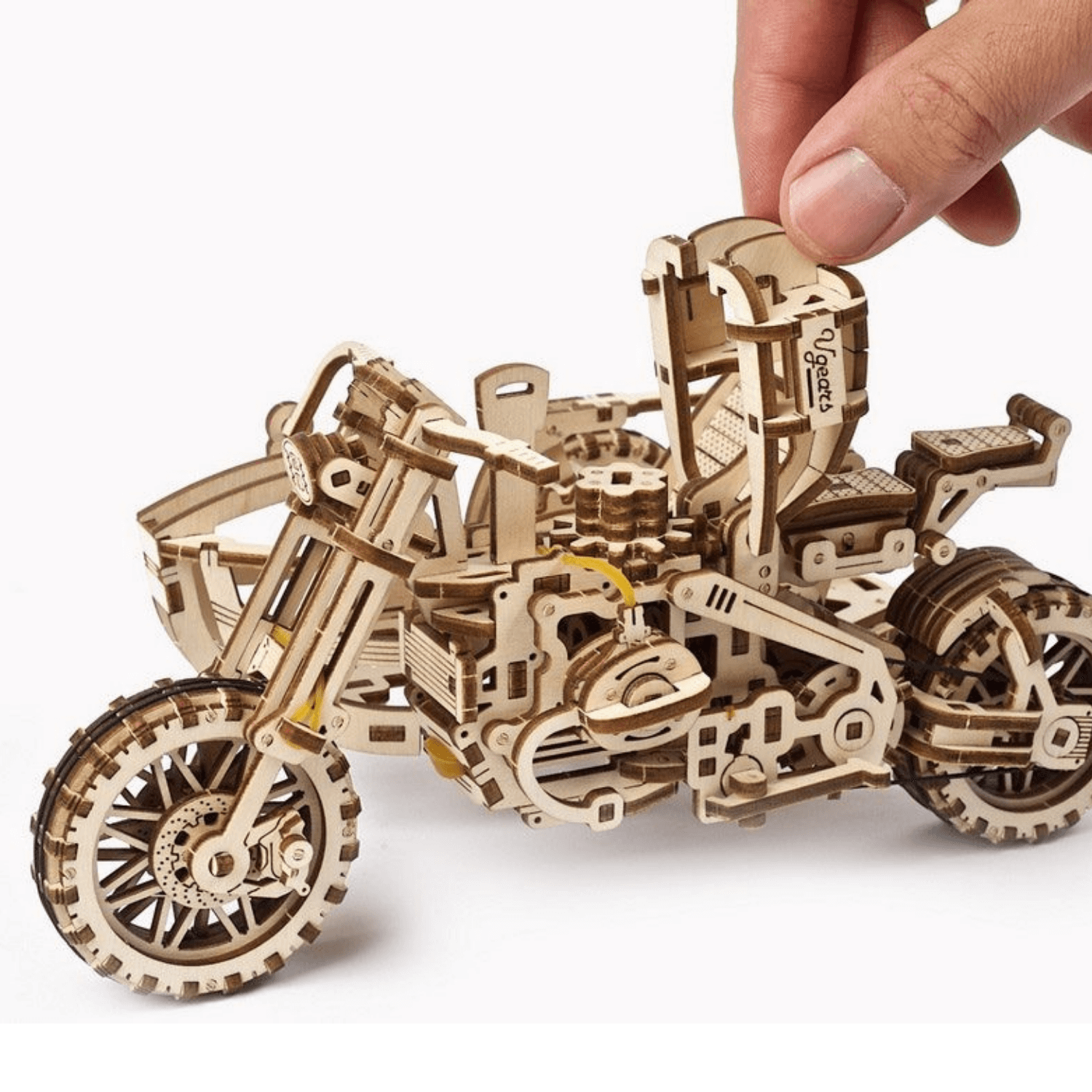 Motorcycle Scrambler UGR-10-Mechanical Wooden Puzzle-Ugears--