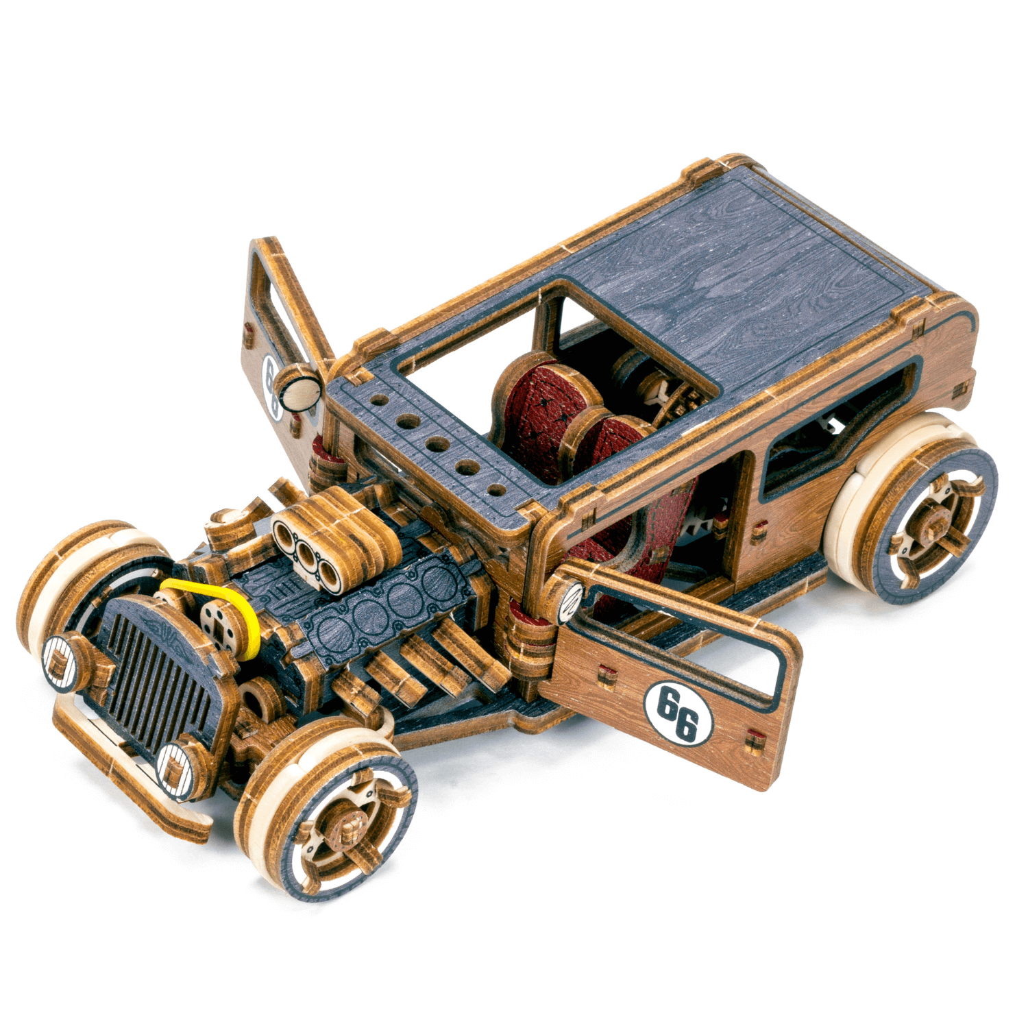 Hot Rod Limited Edition-Mechanische Houten Puzzel-HoutenStad...