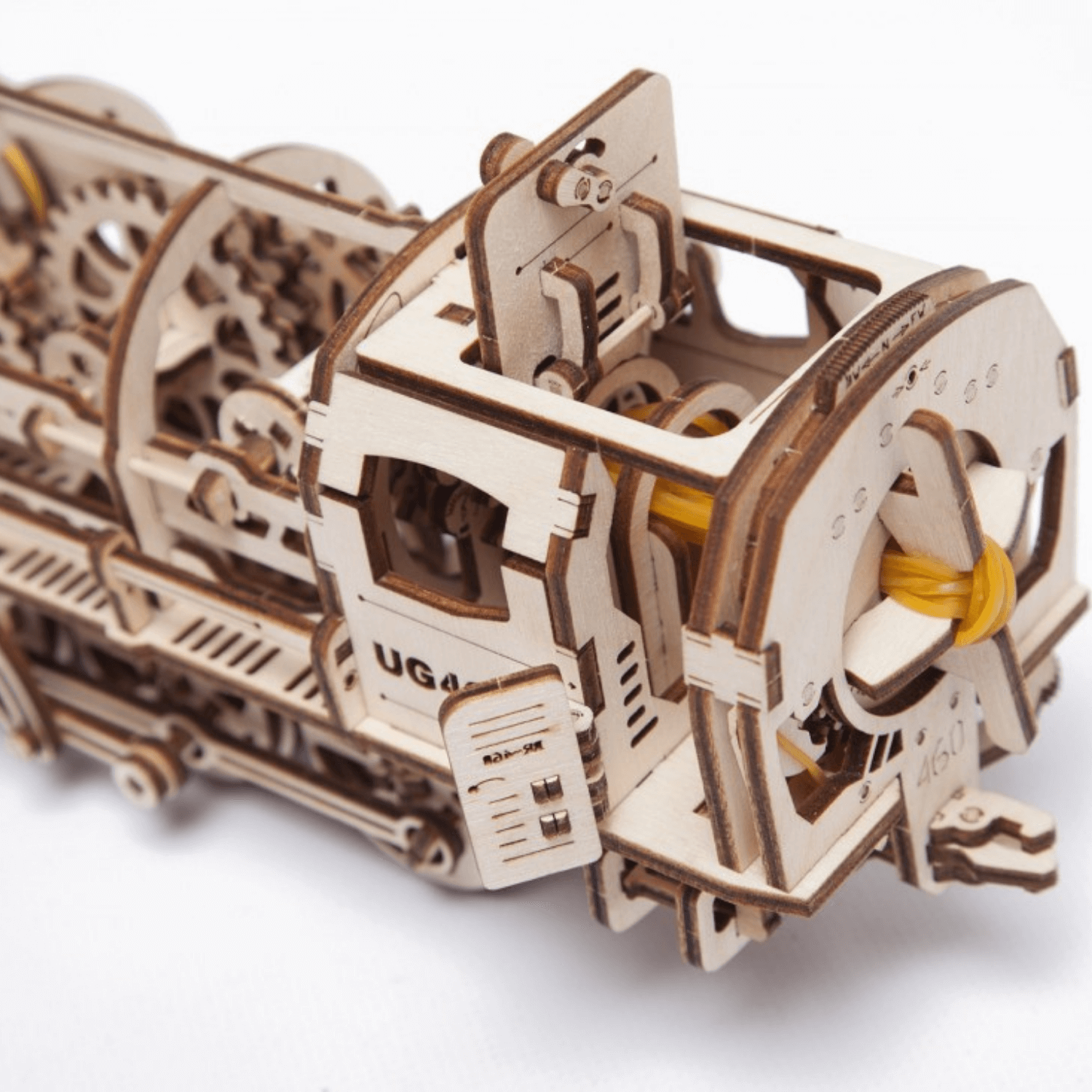 Dampflokomotive mit Tender-Mechanisches Holzpuzzle-Ugears--