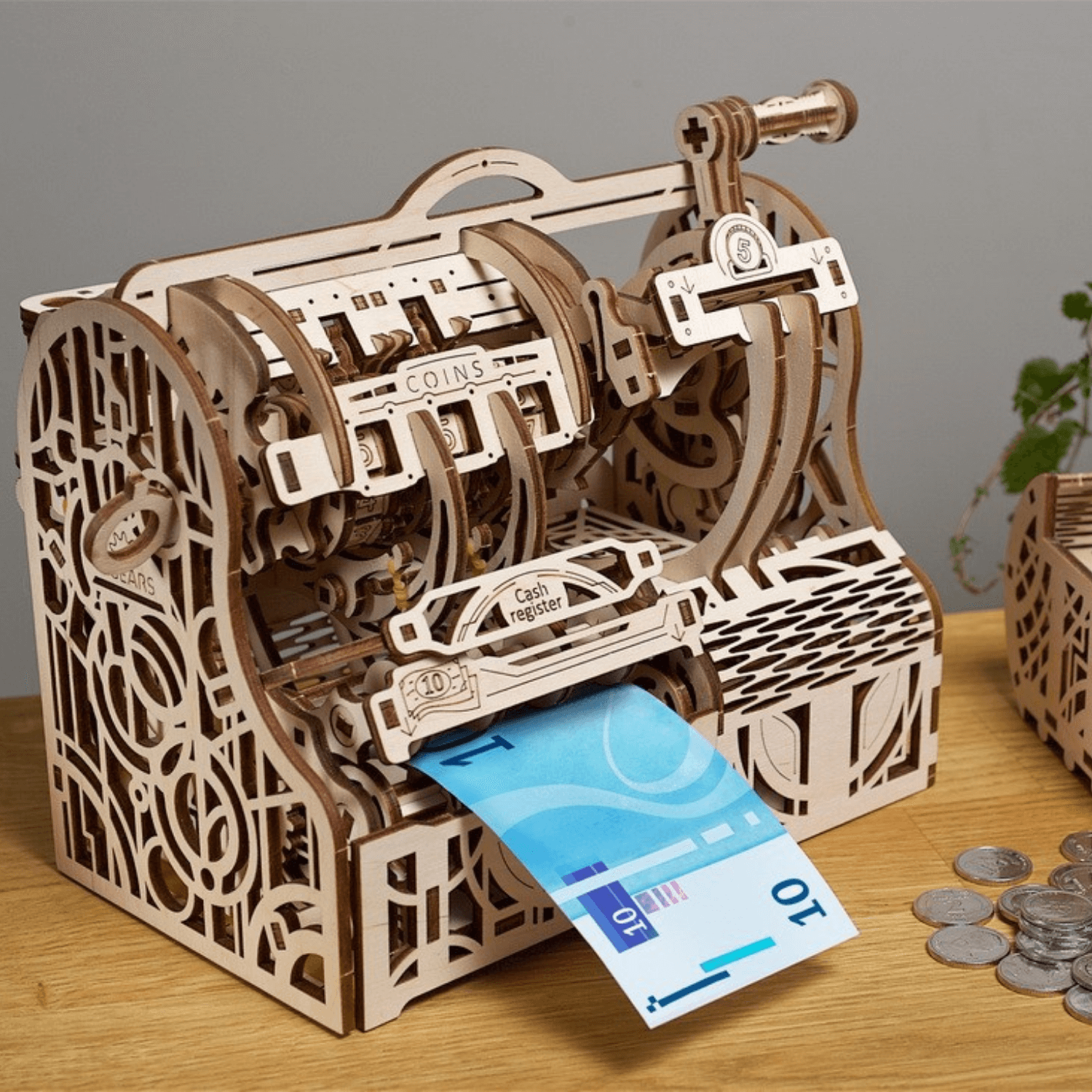 Cash Register Mechanical Wooden Puzzle Ugears--