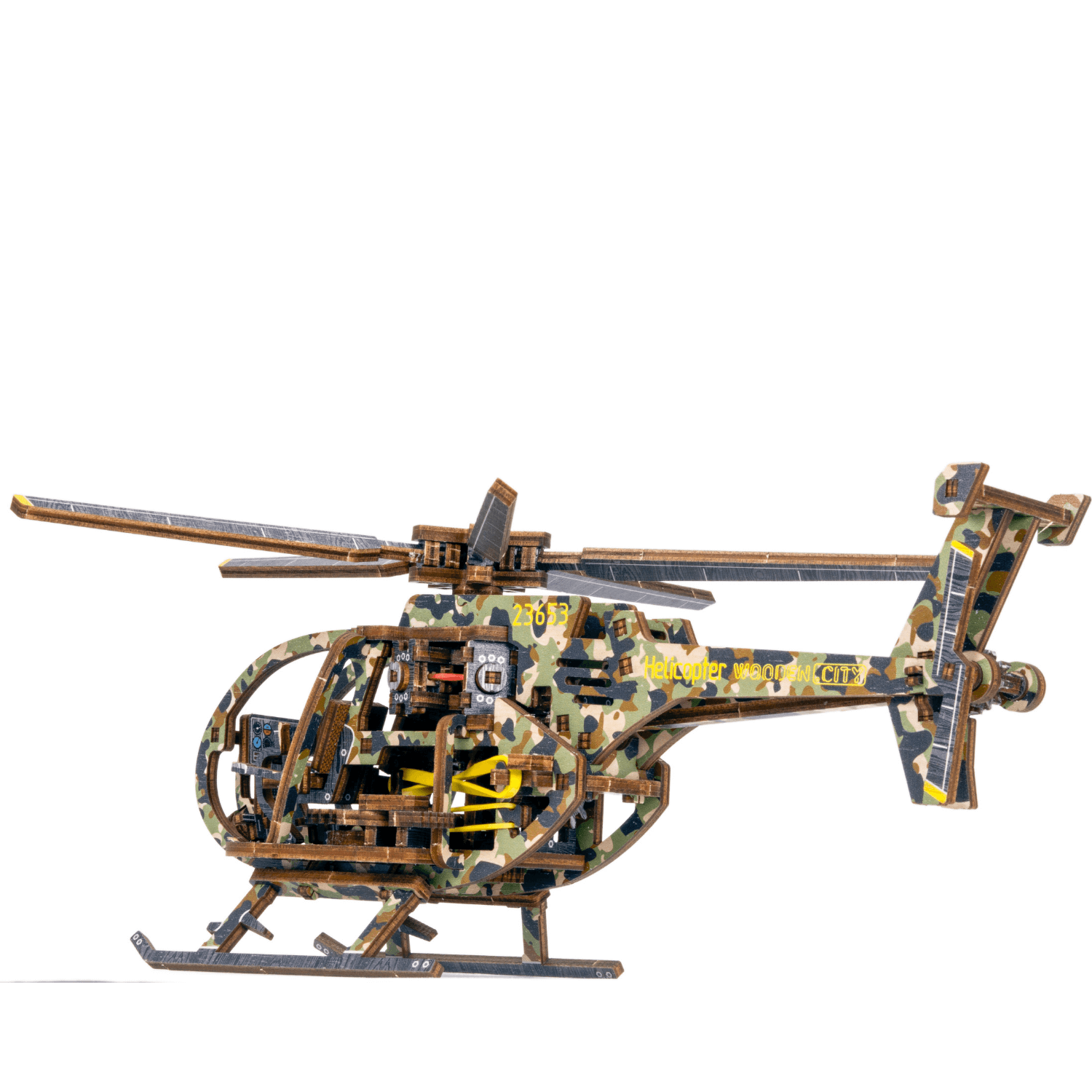 Hélicoptère | Édition limitée-Puzzle mécanique en bois-WoodenCity--