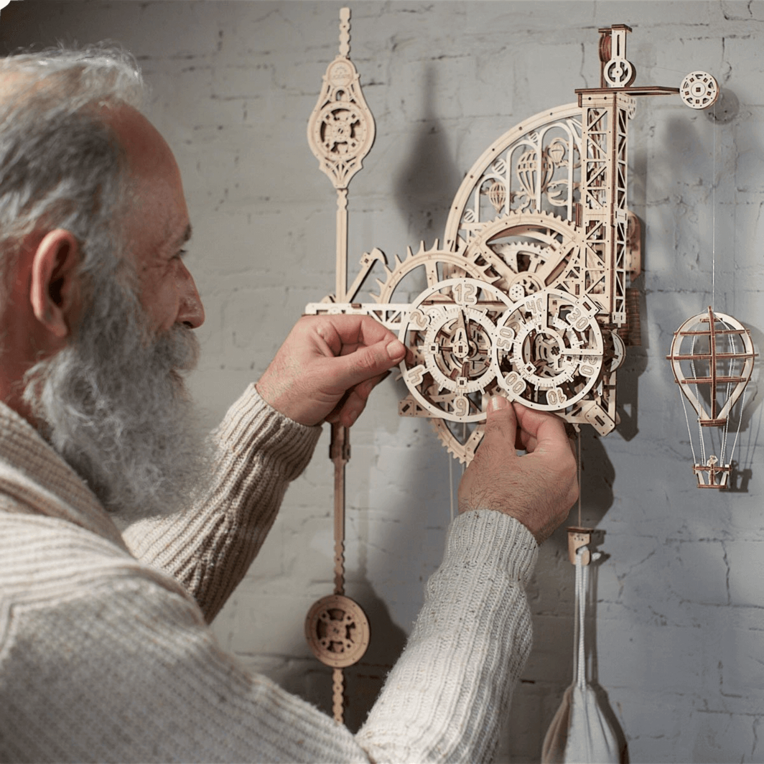 Puzzle 3D Bois Horloge Mécanique 'La Pendule