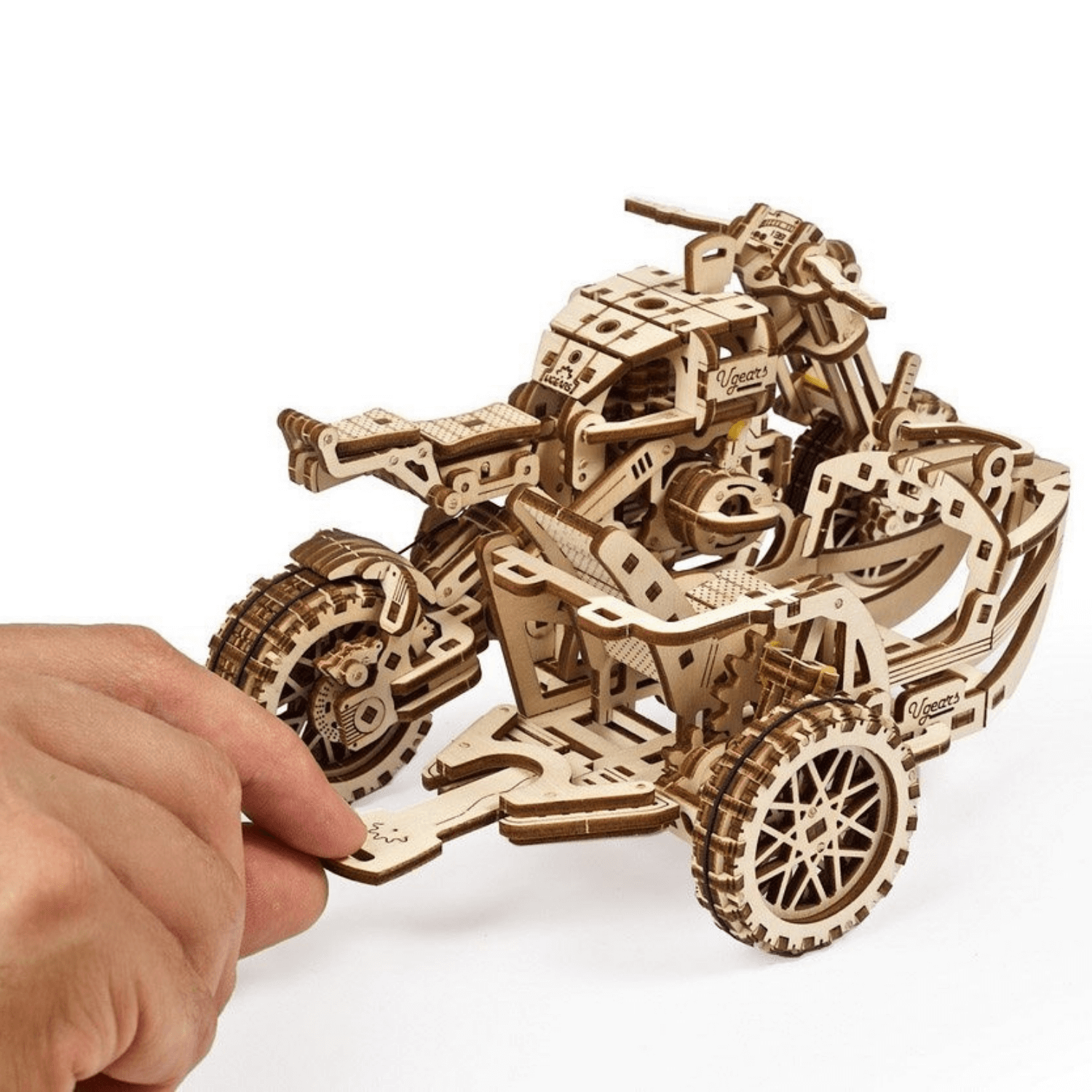 Motorcycle Scrambler UGR-10-Mechanical Wooden Puzzle-Ugears--