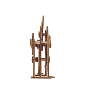 Vintage wekker mechanisch houten puzzel Ugears--