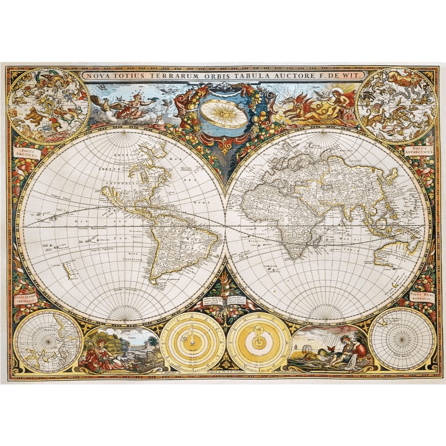 Antieke wereldkaart | houten puzzel 1000 houten puzzel-TREFL--