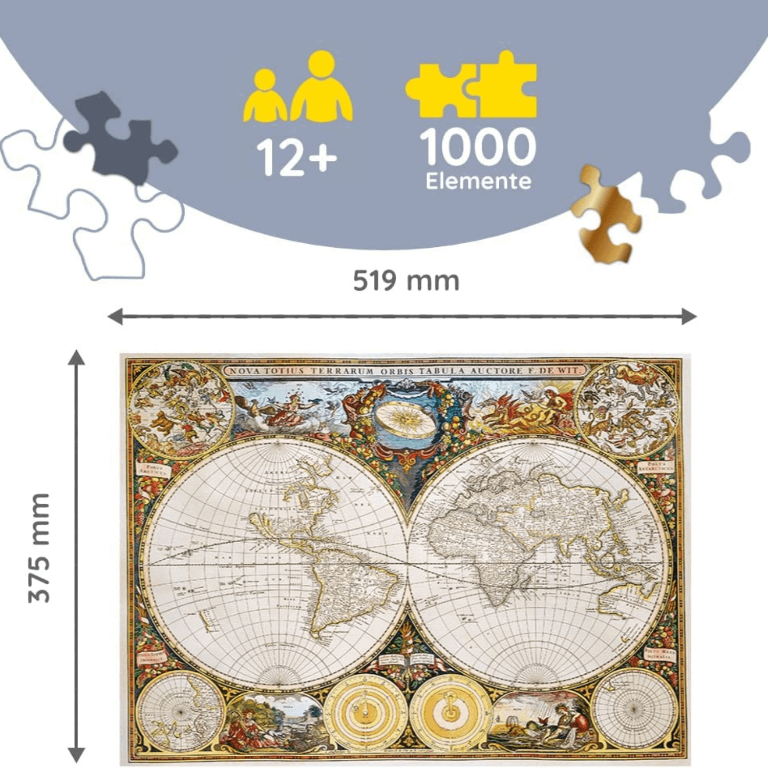 Antique World Map | Wood Puzzle 1000-wood puzzle-TREFL--