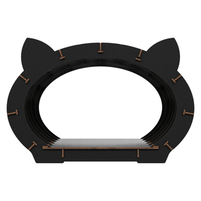 Kattenhuis Kit | Zwart Frame - Wit Bont-3D Puzzel-Eco-Wood-Art--